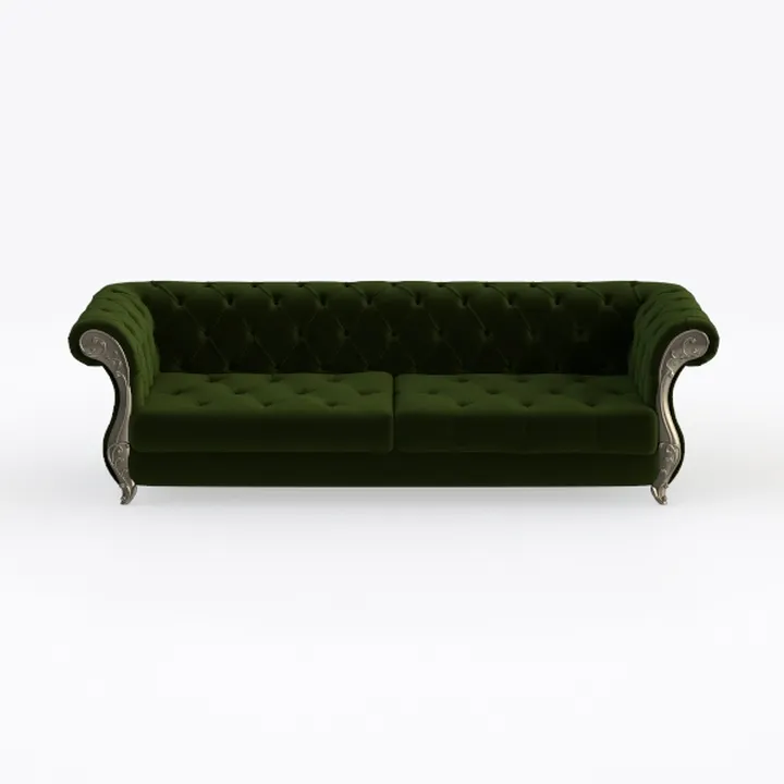 Chesterfield Velvet Sofa, Mid Century Modern Couch