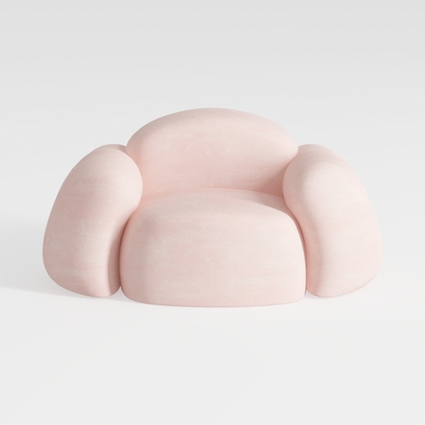 Thctvous Boucle Swivel Chair, Small Accent Chair w