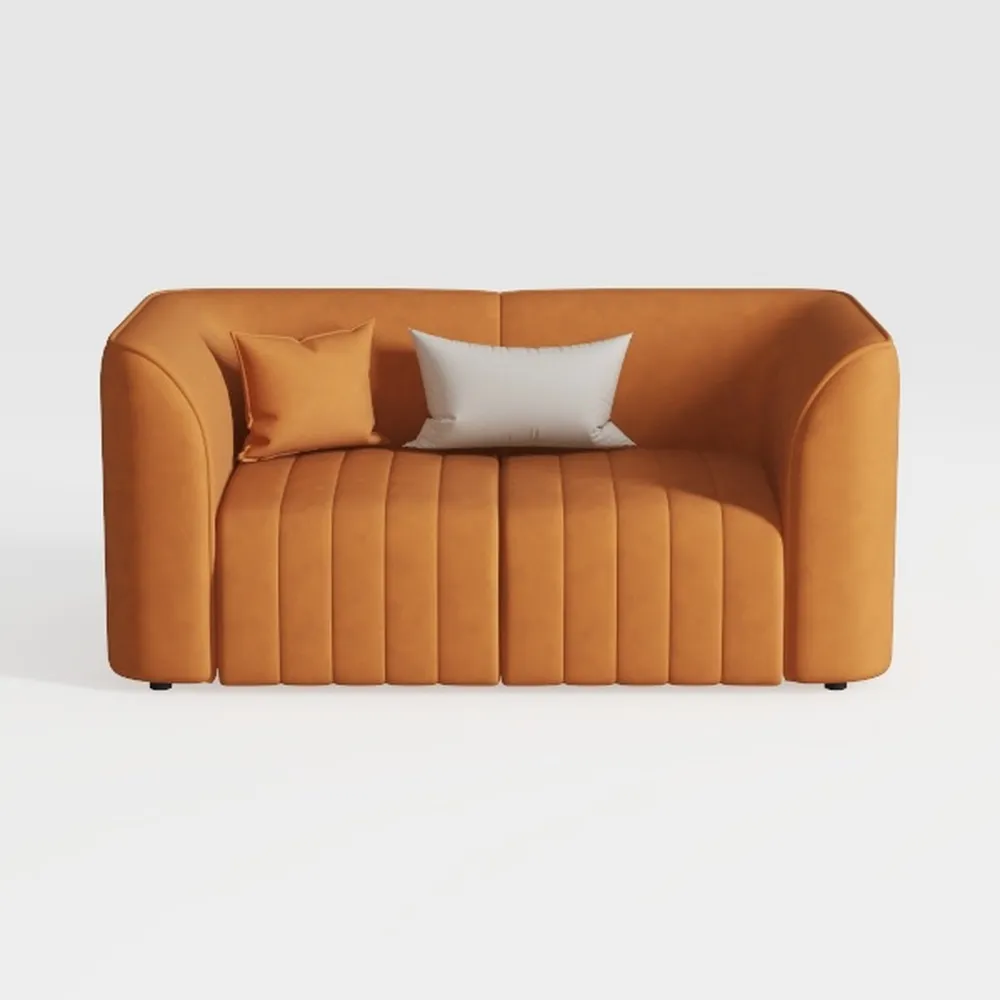 Mid Century Modern Velvet Sofa 81" 3 Seater