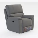 Modern Gray Fabric Recliner Armchair 3D Model Right 45 Degree View