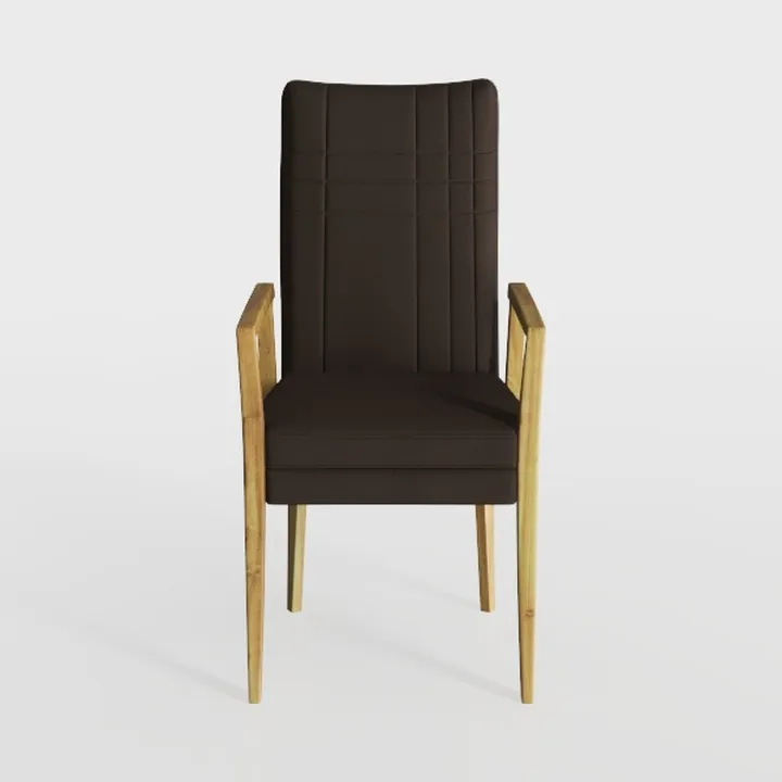 Set of 4 Modern Dining Chairs -Black Faux Leather 