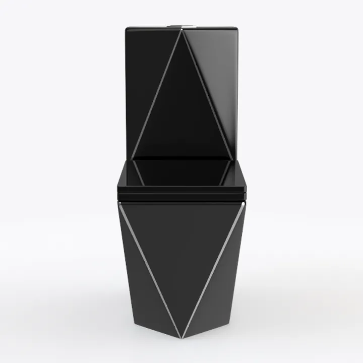 WinZo Square One Piece Toilet Black With Gold