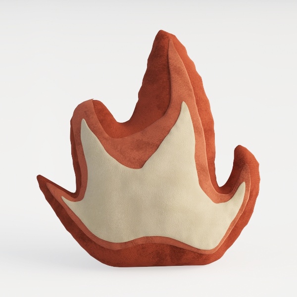 fire-shaped cushion-Peach Fuzz