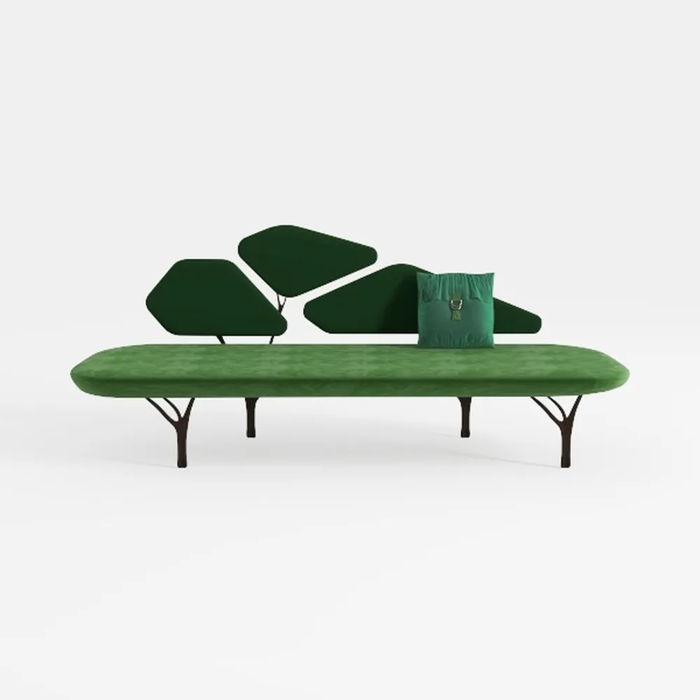 Fuji 49 in. Upholstered Oval Storage Bedroom Bench