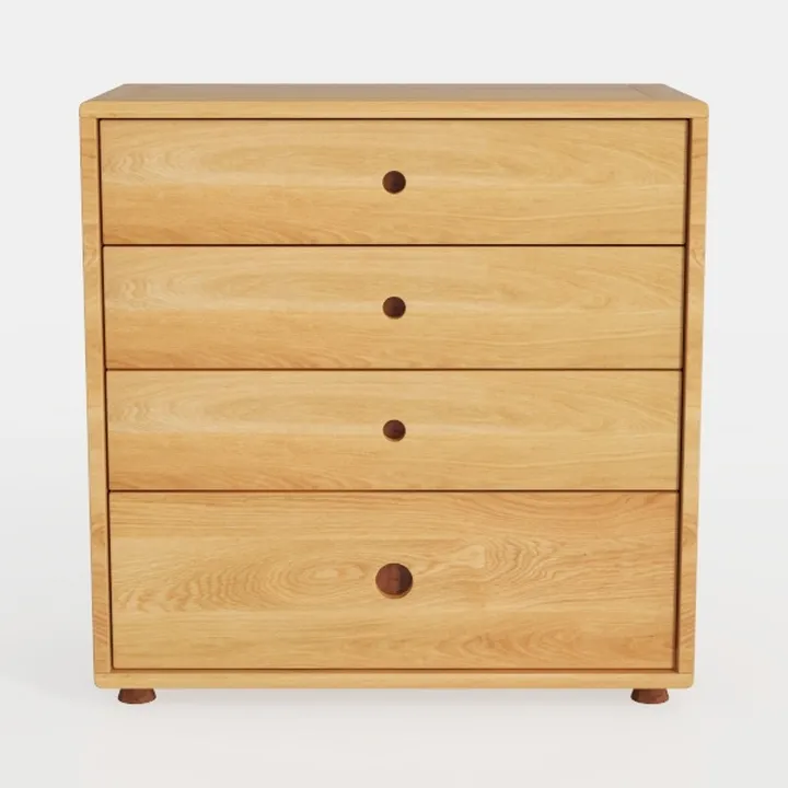 HULALA HOME 4-Drawers Nightstand with Brass Knobs