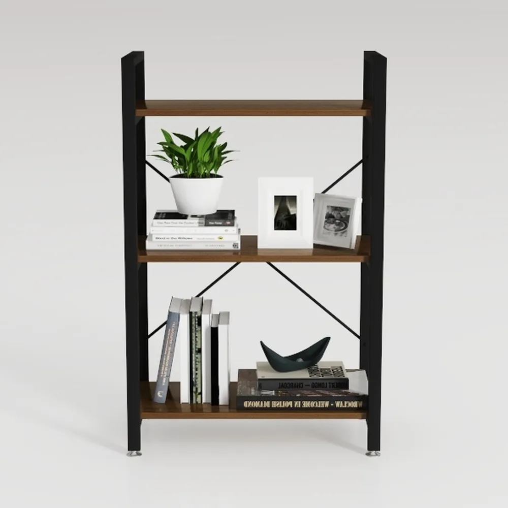 BON AUGURE Industrial Bookshelf, Bookcases and