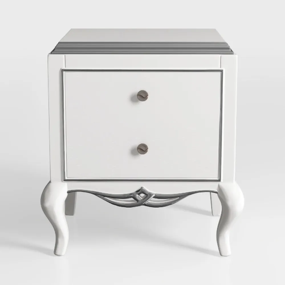 Simple Relax Wooden Nightstand, White