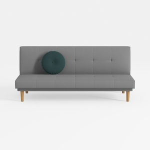 Minimalist Gray Fabric Tufted Armless Sofa Bed 3D Model