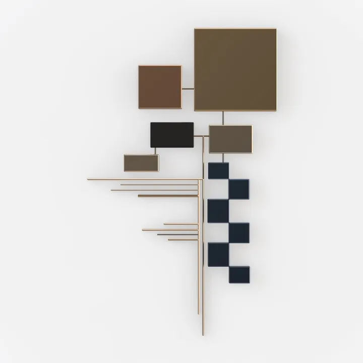 Modern Metal Geometric Wall Art Decor 3D Model