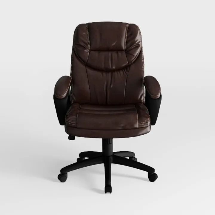 Vintage Brown Leather Office Chair Ergonomic 3D Model