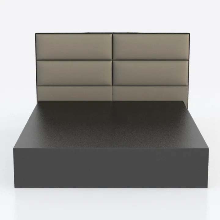 Crown Mark Erin Upholstered Panel Bed in Black, Ki