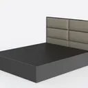 Crown Mark Erin Upholstered Panel Bed in Black, Ki Left 45 Degree View