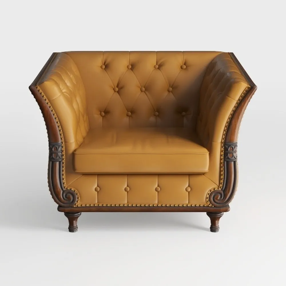 Chesterfield Chair, Modern Velvet Tufted Accent
