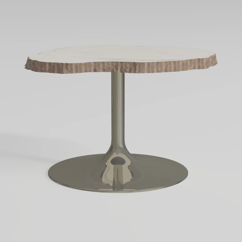 LeisureMod Verve Modern 48" Round Dining Table wit