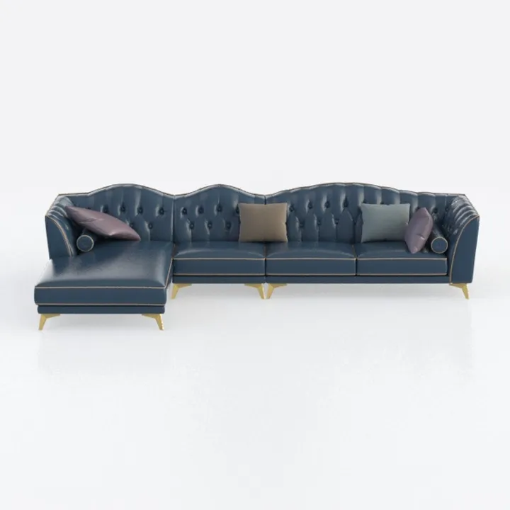 American Pull Button Fabric Sofa Designer Rivet