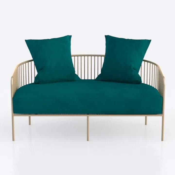 3-Piece Modern Velvet/Metal Sofa & Armchair Set in