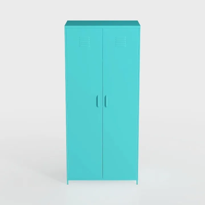 71''H Blue Farmhouse Metal Pantry Cabinet with