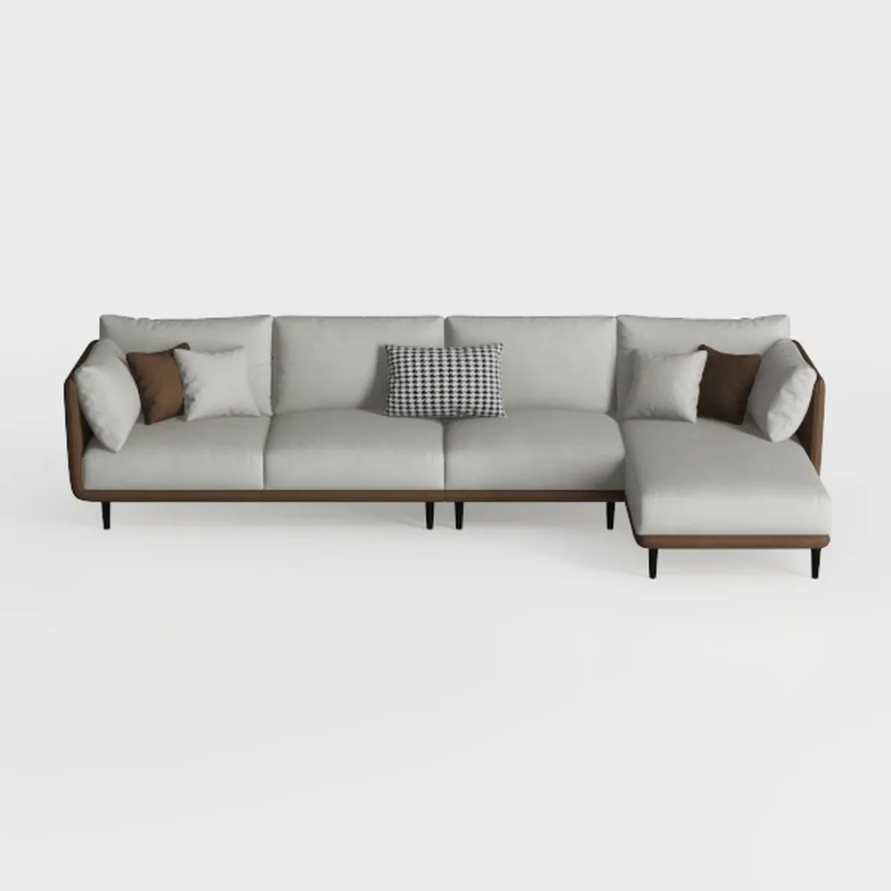 EcoSummer 112'' Large L-Shaped Sectional Sofa, Mod