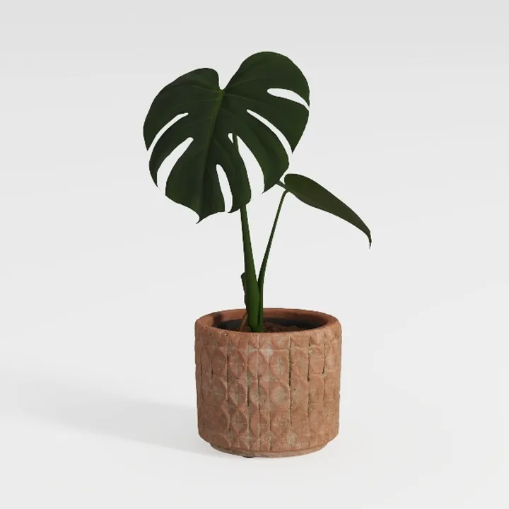 Water Hyacinth Round Floor Planter with Metal Pot 