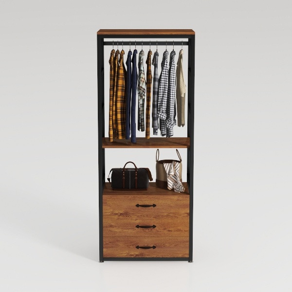 WLIVE Nightstand with Charging Station, LED Night