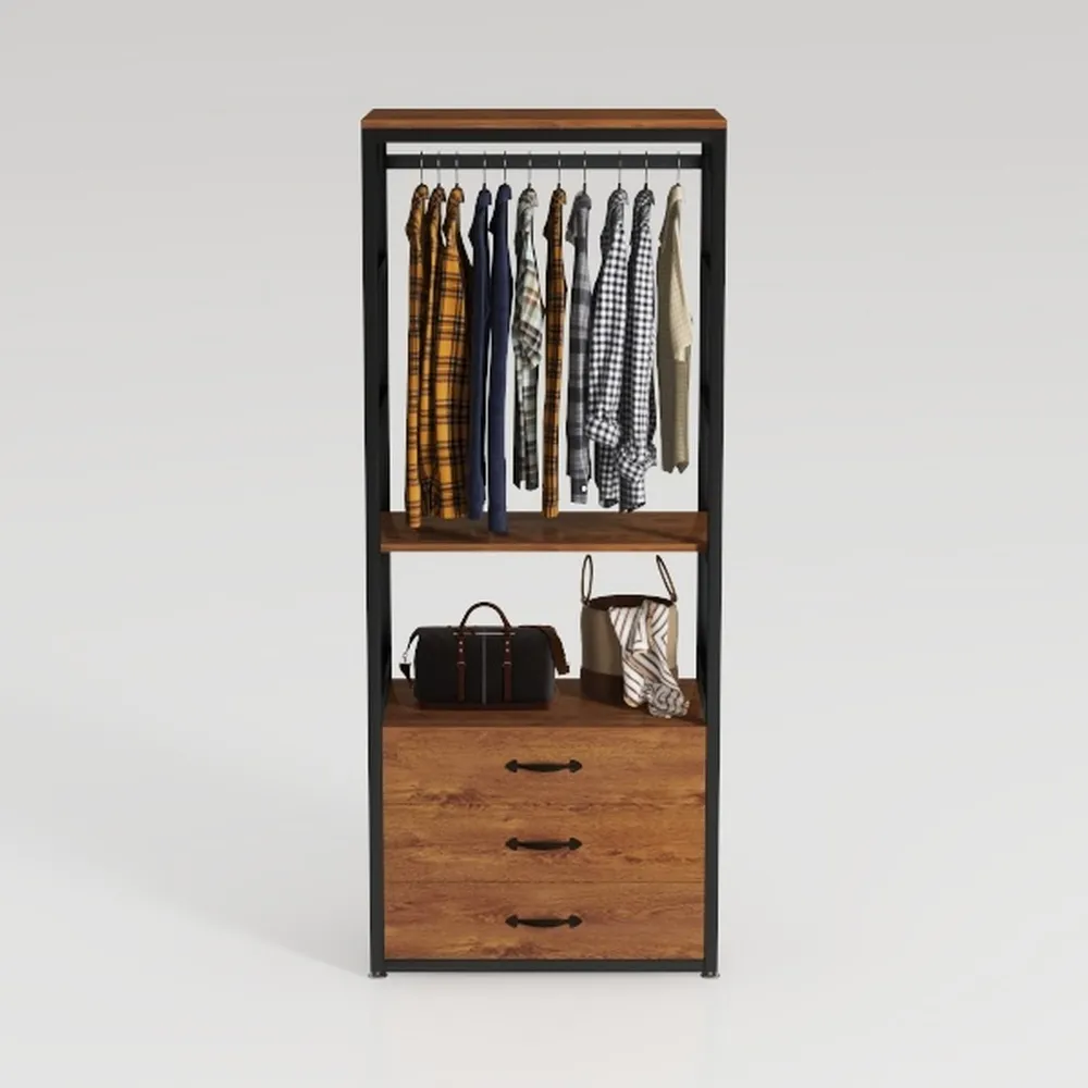 WLIVE Nightstand with Charging Station, LED Night