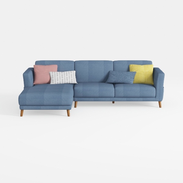 Jewel Blue Fabric Upholstered Sofa, Spacious