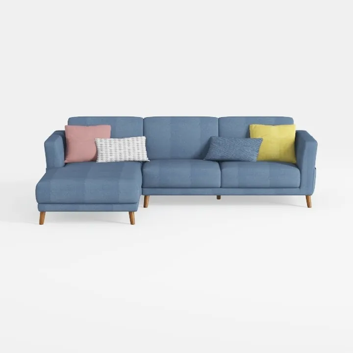 Jewel Blue Fabric Upholstered Sofa, Spacious