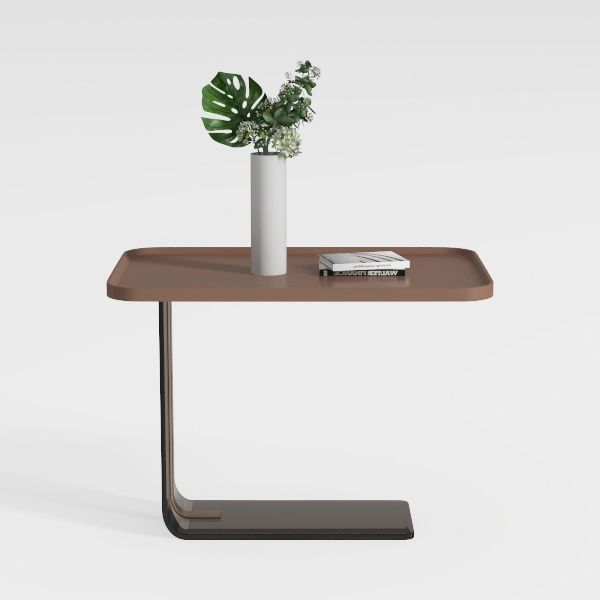 C Shaped Side Table for Living Room, Mobile Coffee