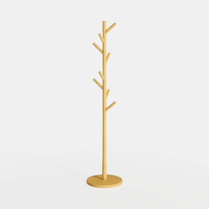 Solid Wood Square Base Coat Rack, Free Standing