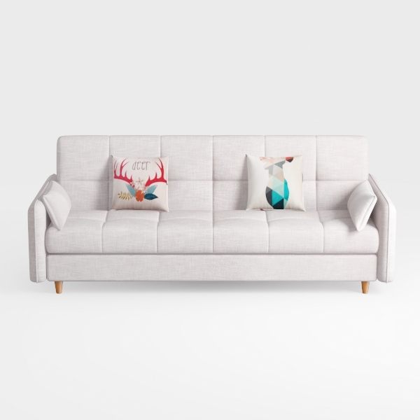 DIFY 65" W Linen loveseat Sofa, Easy to Assemble, 