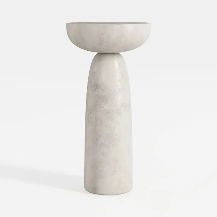Minimalist Concrete Side Table Modern Pedestal Accent 3D Model