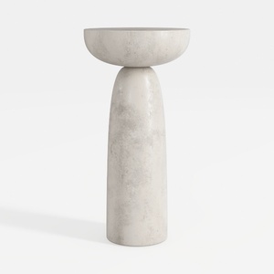 Minimalist Concrete Side Table Modern Pedestal Accent 3D Model