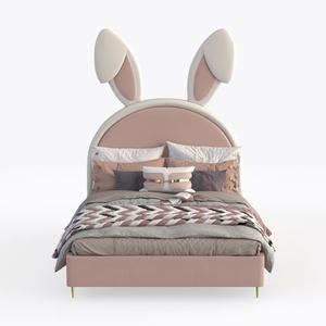 Pink Wood Frame Full Size Upholstered Leather Plat