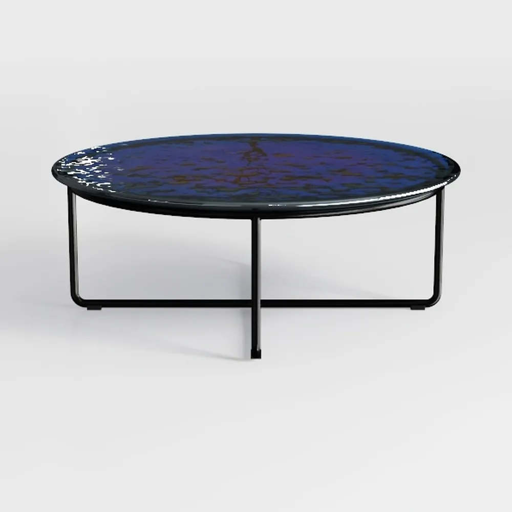 Wicker Patio Rocking Chair Set, 3-Pc, Blue, Compac