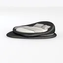 King Size Black Velvet Round Bed - Button-Tufted S Left 45 Degree View