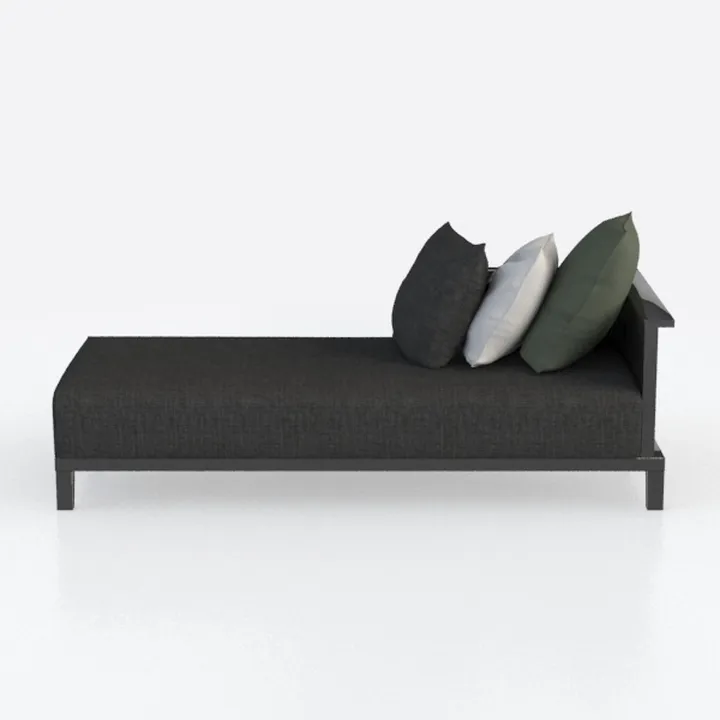 Chaise Longue Black Fabric Home Chaise