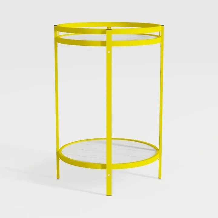 VECELO Side/End Table, Folding Round Metal Anti