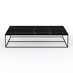 Minimalist Black Marble Top Metal Frame Coffee Table 3D Model