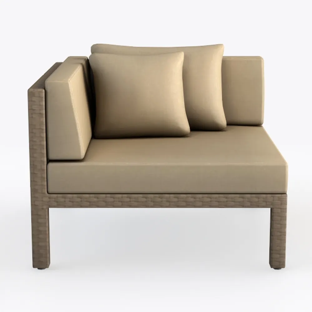 bali & pari Helina Woven Seagrass Arm Chair, Bleac