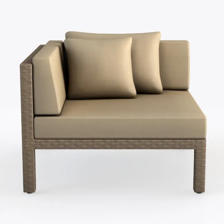 bali & pari Helina Woven Seagrass Arm Chair, Bleac