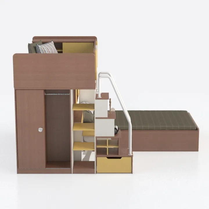 Interbeds Letto a castello MAX 4 dimensioni 200 x 80 cm con armadio e scrivania, colore a scelta con materasso (rosa)