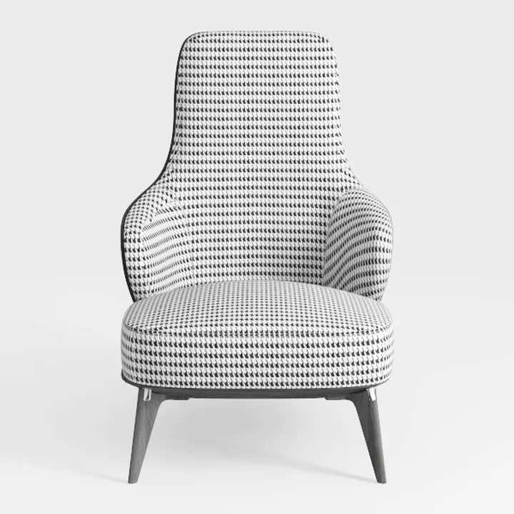 HUIMO Linen Fabric Accent Chair, Mid-Century Moder