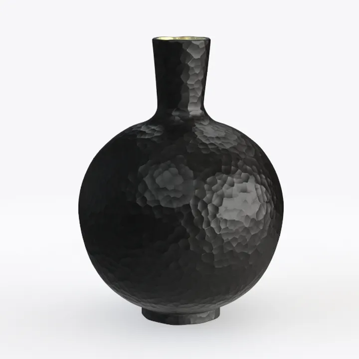 Large Rustic Minimalist Vase, 10" Distressed Round