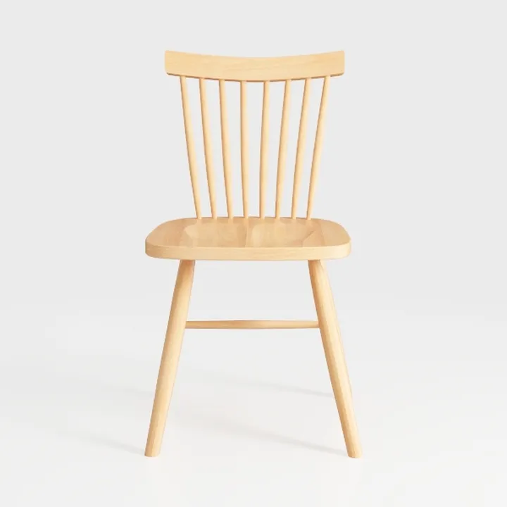 Minimalist Solid Oak Wood Dining Chair 3D Model