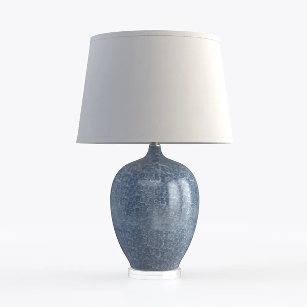 Montary 25" Chinoiserie Table Lamp, Classic Blue