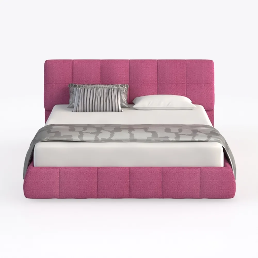 BOWERY HILL Faux Leather Tufted Queen Platform Bed