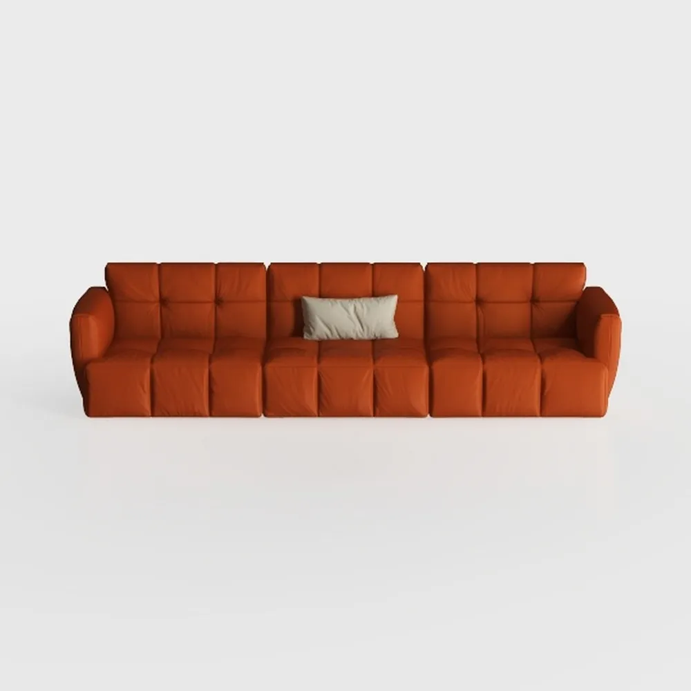 HULALA HOME 83" Genuine Leather Sofa with