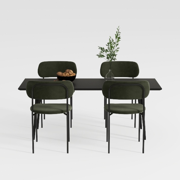 Elle Green Faux Leather Upholstered Dining Chair w