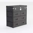 HULALA HOME 6-Drawers Nightstand with Brass Knobs Right 45 Degree View