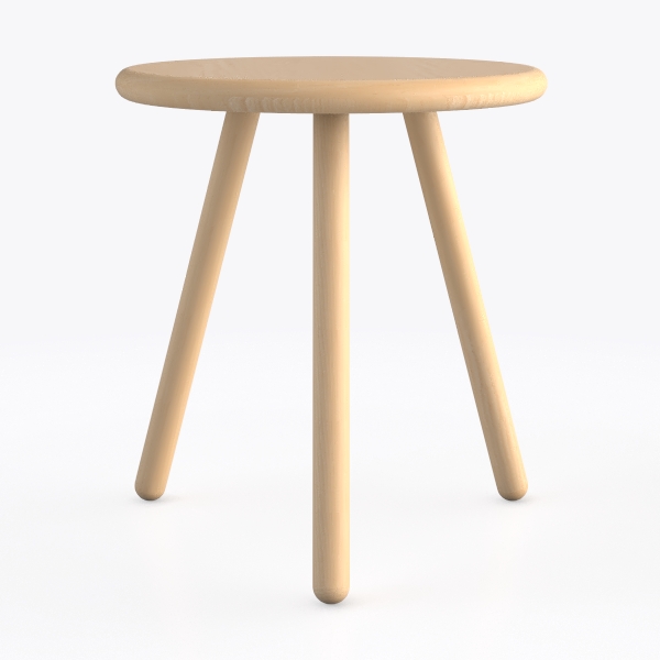 Hanobe Side Table Small Round: White End Table for